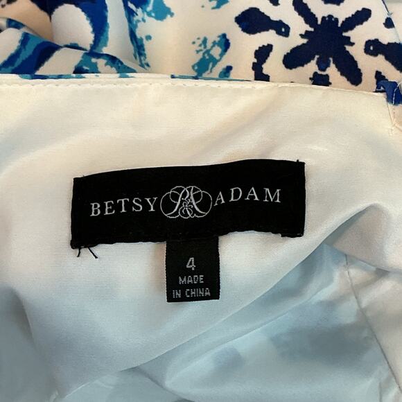 Betsy & Adam Mosaic Deep V-Neck Low Back Prom Ball Gown Spaghetti Strap Womens 4 - Picture 6 of 10